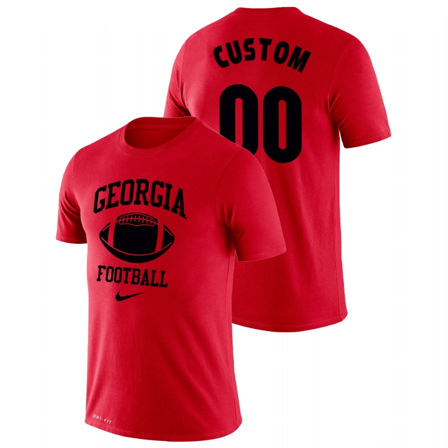 Georgia Bulldogs Men's NCAA Custom #00 Red Retro Legend Performance College Football T-Shirt IZN0149ZO